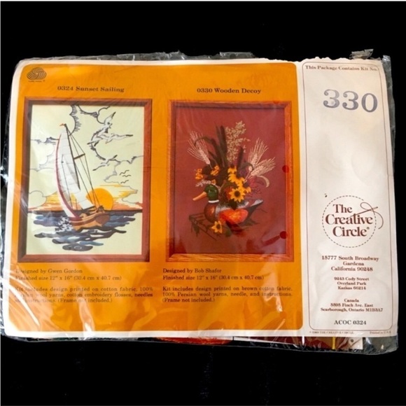 THE CREATIVE CIRCLE Wooden Decoy Embroidery Kit Wall Hanging - Picture 2 of 6